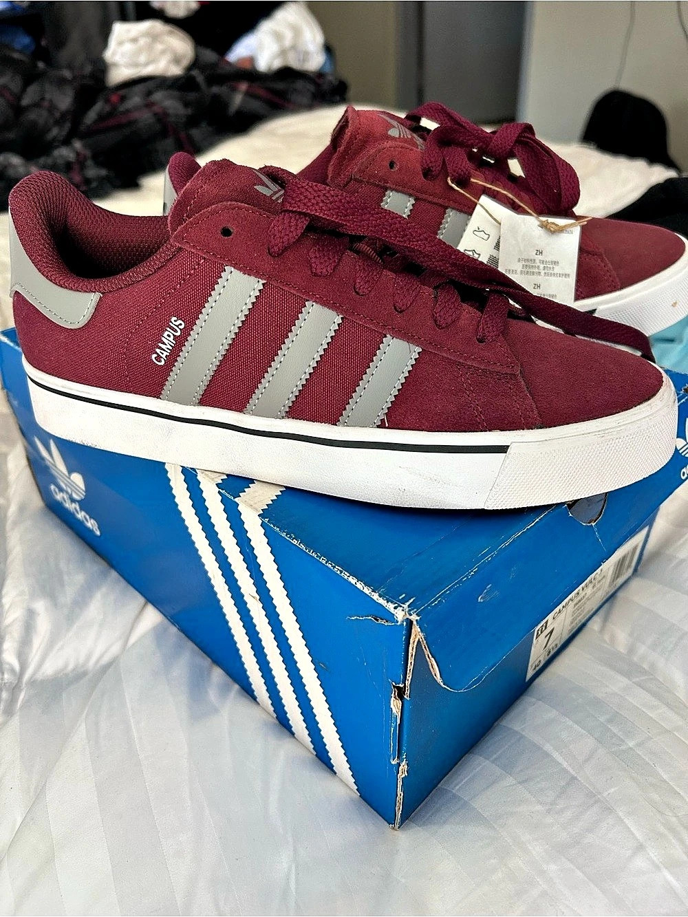 adidas Campus Vulc J Sneakers Burgundy & Gray US 7